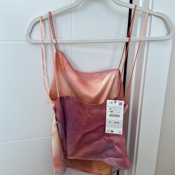 Asymmetrical satin sunset top - Picture 2 of 2